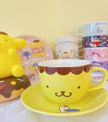 布丁陶瓷咖啡杯碟早餐杯麦片杯一杯一碟