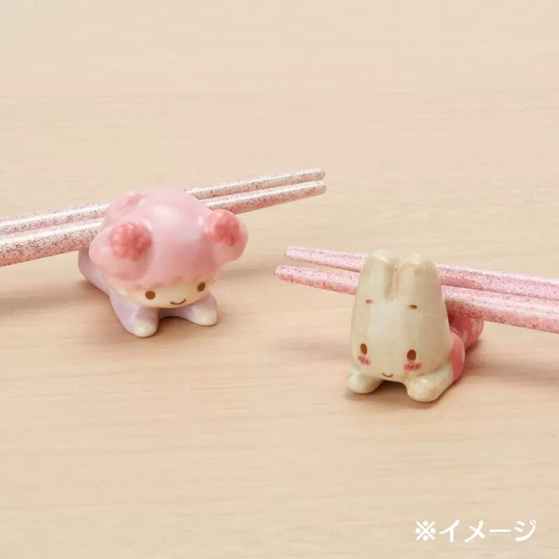 日式卡通可爱陶瓷摆件筷子架美乐蒂双子星