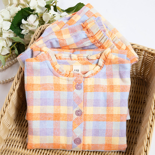 春秋冬季女童女孩全棉磨毛睡衣长袖睡裙大童母女纯棉家居服裤套装