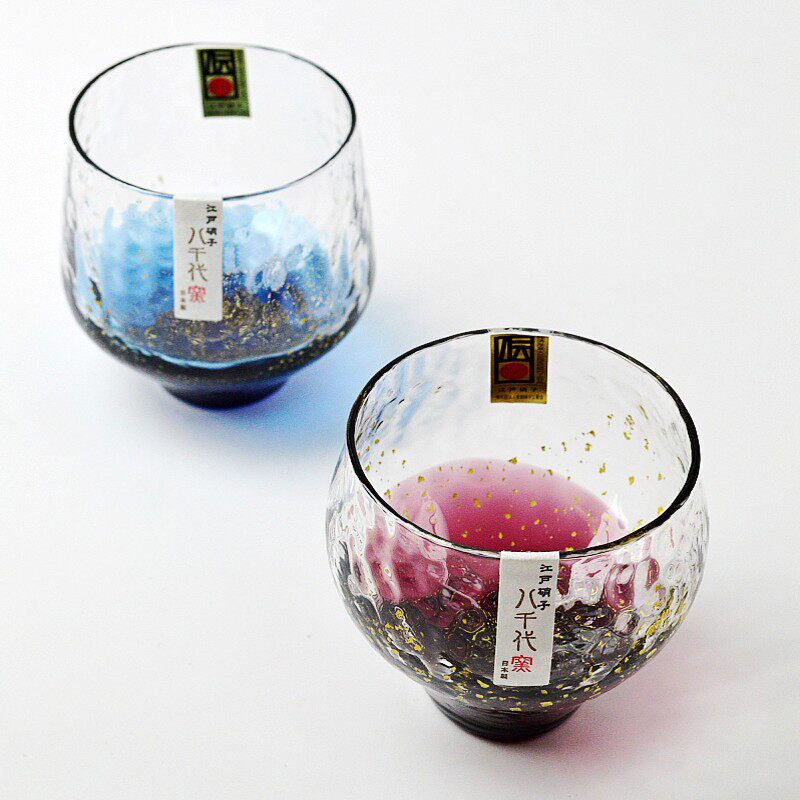 埃兰迪尔日本进口手工千代星空茶杯锤纹玻璃杯水杯情侣杯生日礼物