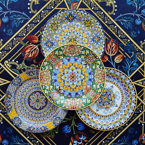 EARENDIL出口釉下彩西餐盘子菜盘