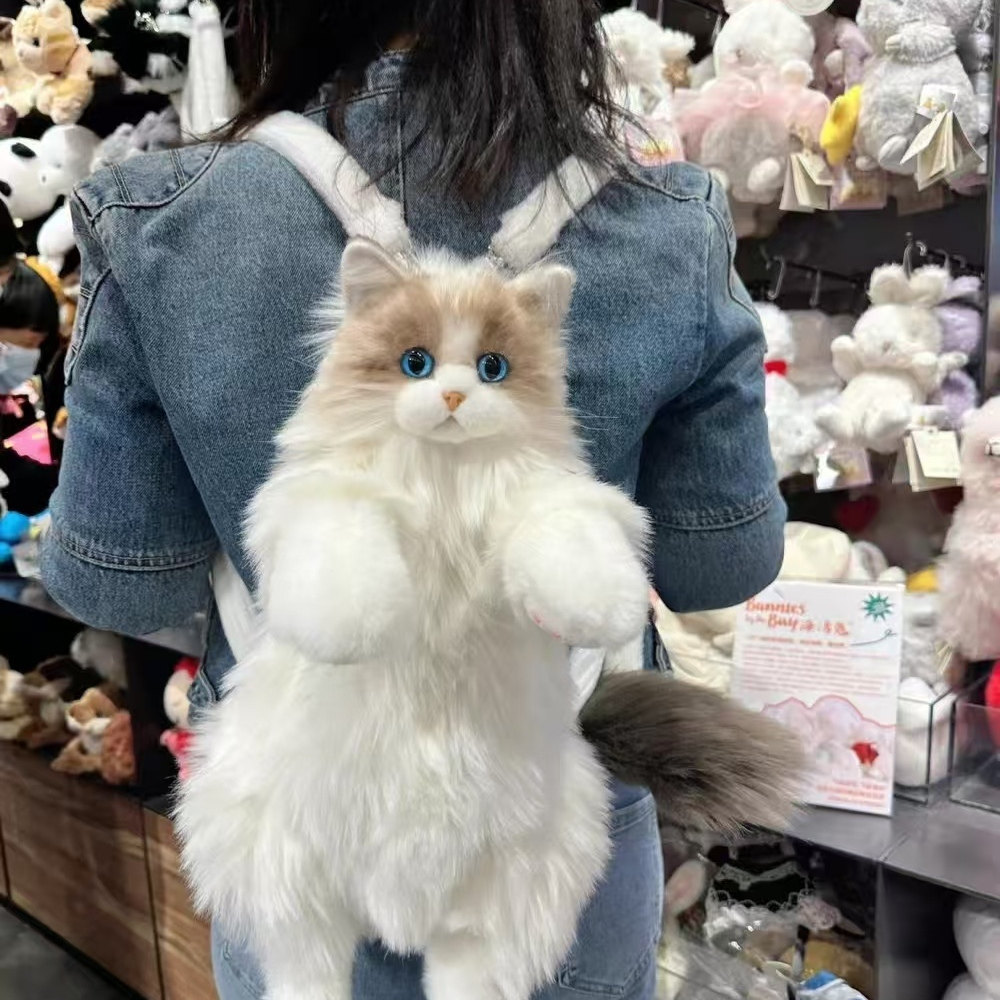 布偶猫咪背包仿真双肩包包玩偶公仔毛绒玩具女生生日礼物三花猫