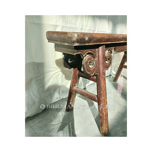 百林檀收藏的老长凳子雕刻云朵花餐桌凳子庭院休闲凳子方桌长凳子