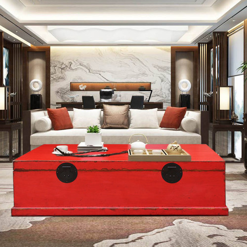 做旧箱式茶几扣箱子支持定制