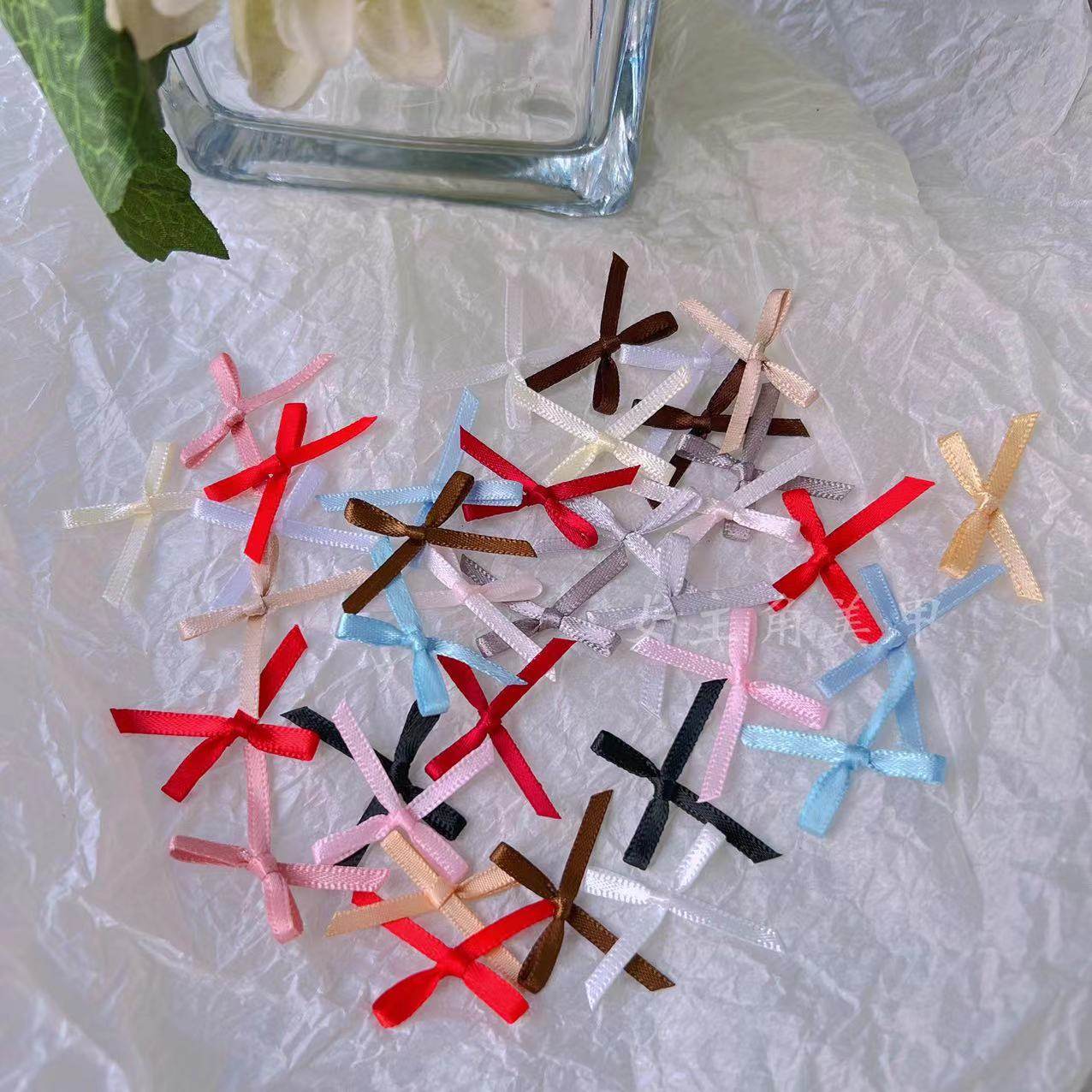 公主美甲布艺蝴蝶结纯欲少女风