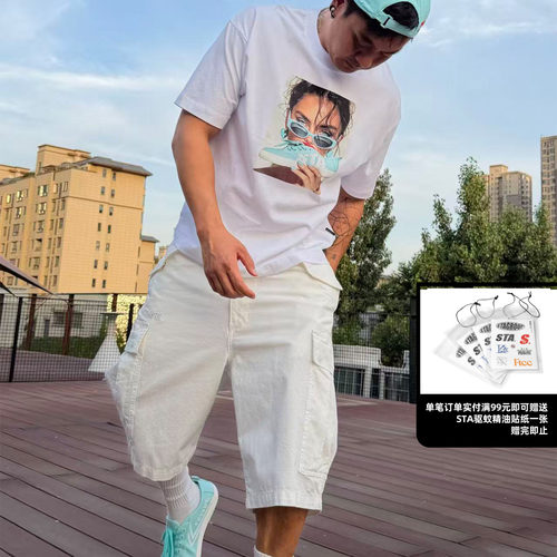 STAHOODTeamSTA七分工装短裤