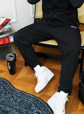 BK2026早春BOSS KOACH健身训练弹力速干抽绳拉链运动休闲长裤