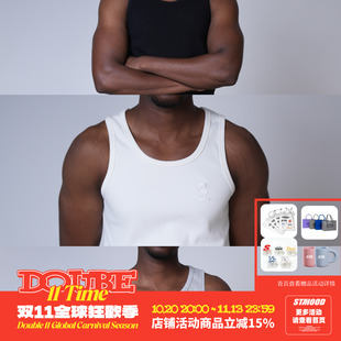 STAHOOD夏季基础纯色粗螺纹弹力背心男三色套装无袖紧身打底窄肩
