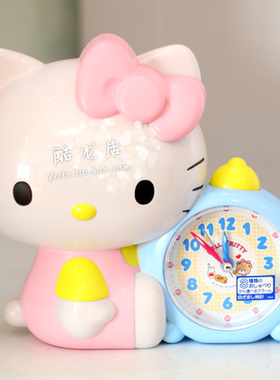 精工SEIKO日本大号闹钟日语音儿童卡通可爱Hello Kitt粉色y凯特猫