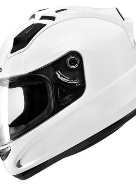 台湾进口SOL头盔68S白色独角兽摩托车头盔男女带闪灯机车全盔跑盔