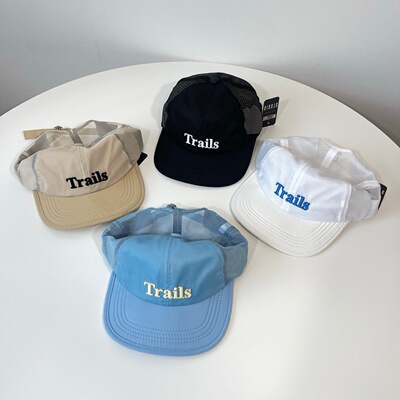 2026韩国东大门代购ins风字母Trails网纱拼接棒球帽鸭舌帽平檐帽