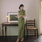 知性民国复古文艺日常棉绸旗袍 全开襟长款 春穗 小连袖 茉茉春夏