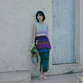 半身裙棉绸两件套装 上衣中式 普罗旺斯 春夏无袖 茉茉旗袍