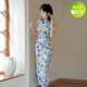 复古文艺日常亚麻旗袍 侧拉链有省长款 静彩 完全无袖 茉茉春夏季
