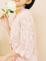 MOMOTOB cheongsam paired with a spring and summer five-quarter wide-sleeved, artistic and sweet solid-colored cotton lace-up cardigan shawl thumbnail 4