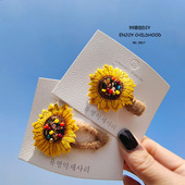 原创森系向日葵发夹头饰女童宝宝刘海夹发卡女孩可爱高品质发饰