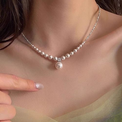 奥特莱斯品牌折扣店撤柜清仓捡漏碎银子珍珠锁骨链outlets女配饰1