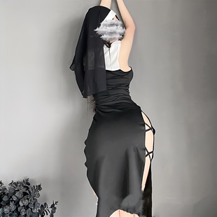 堕落圣母 性感高开叉御姐变装制服纯欲修女服连衣裙万圣节cos服装
