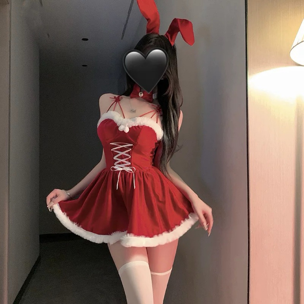 甜辣圣诞兔女郎制服短裙