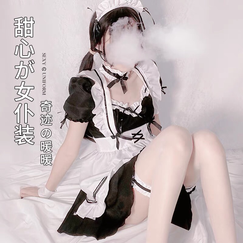 日系性感黑丝女仆装cos服大佬cosplay女装大码日常洛丽塔情趣服装