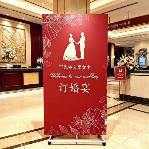 百界订婚生日宴KT板支架带轮子