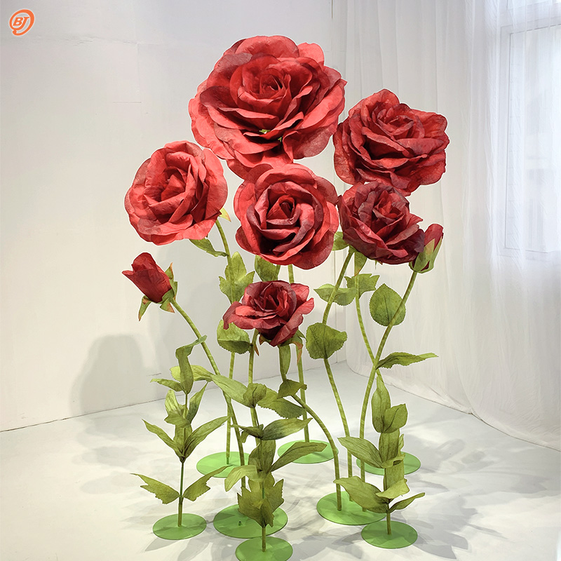 百界婚礼大巨型纸艺花橱窗装饰情人节活动布置手工仿真玫瑰花摆件