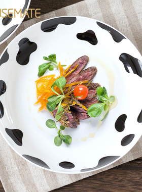 陶瓷餐具盘子家用碗盘中式餐盘碟子家庭饭盘碗碟套装西甜品盘组合