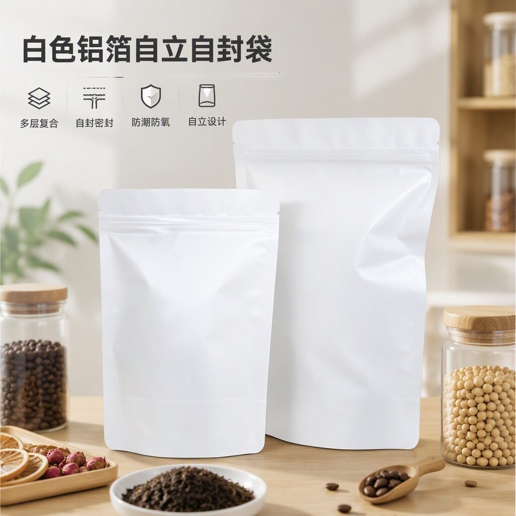 镀铝箔自封袋食品拉骨袋避光防潮密封茶叶坚果粉末零食分装包装袋