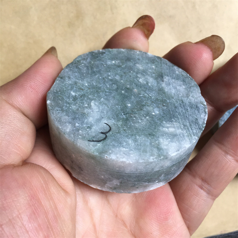 缅甸天然水沫子飘花手镯芯钠长石水沫玉料子明料新手雕刻练习批法