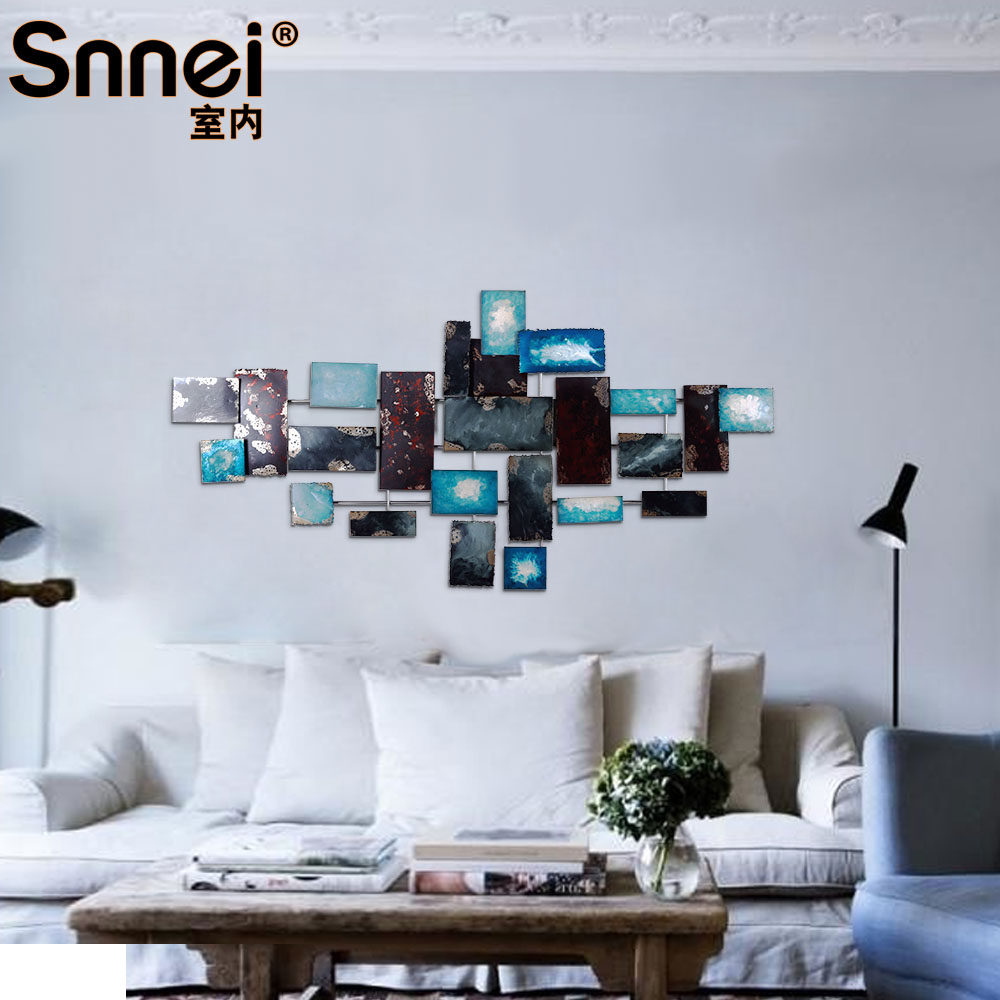 抽象金属方块墙面装饰品铁艺3d立体墙上装饰品欧式客厅酒店挂件在类目 家居饰品, 壁饰中 - 来自Buy2taobao.com提供专业的淘宝代购服务