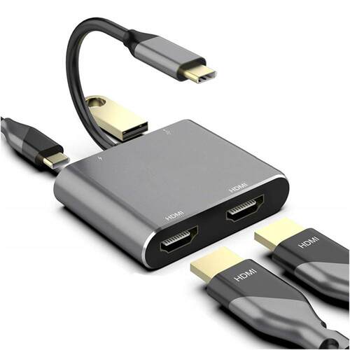 type-c转双hdmi异屏4in1扩展坞switch手机平板电脑usb拓展坞4k