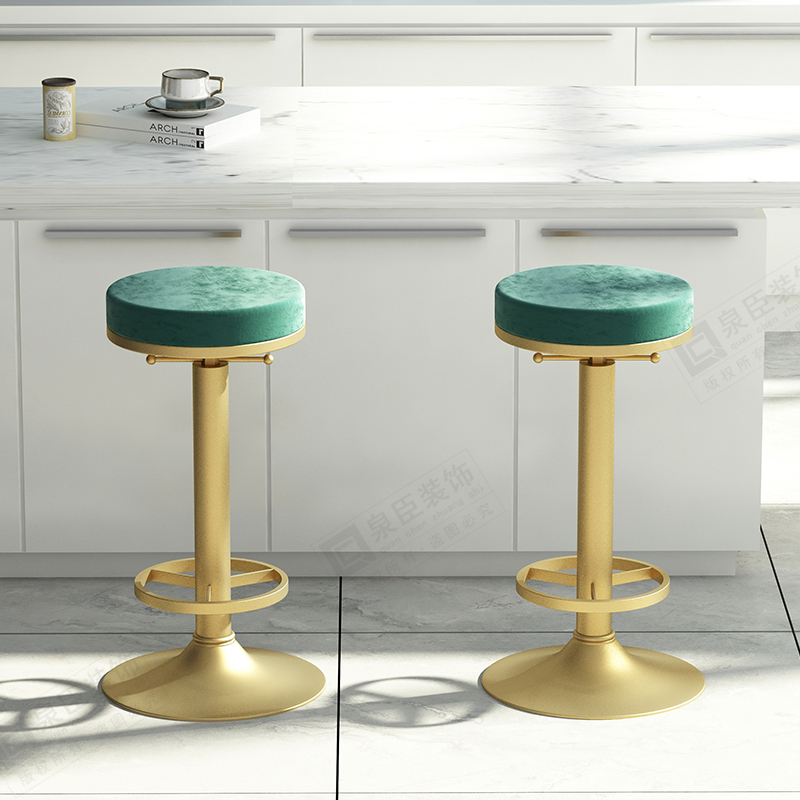 欧式铁艺家用旋转升降圆凳吧台椅