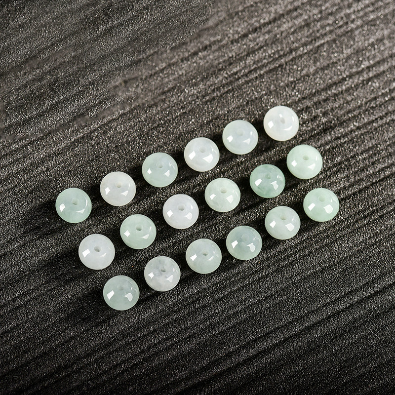 天然缅甸翡翠A货算盘珠冰种玉石散珠手工DIY配件高档饰品B024