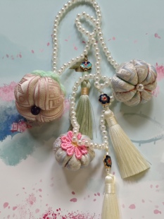 香囊香包挂件古风汉服配饰事事如意壮锦包挂珍珠链