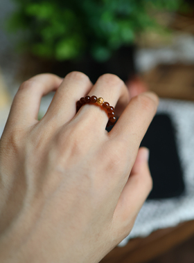 天然和田玉 红糖戒圈+18K金 设计福利款