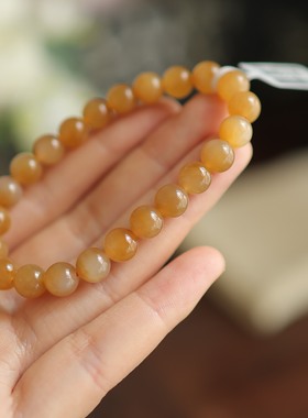 天然和田玉金山矿8mm圆珠手串
