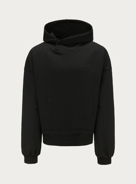 MONBLACK 百搭高克重歪帽设计挺阔宽松纯色长袖卫衣立体剪基础款