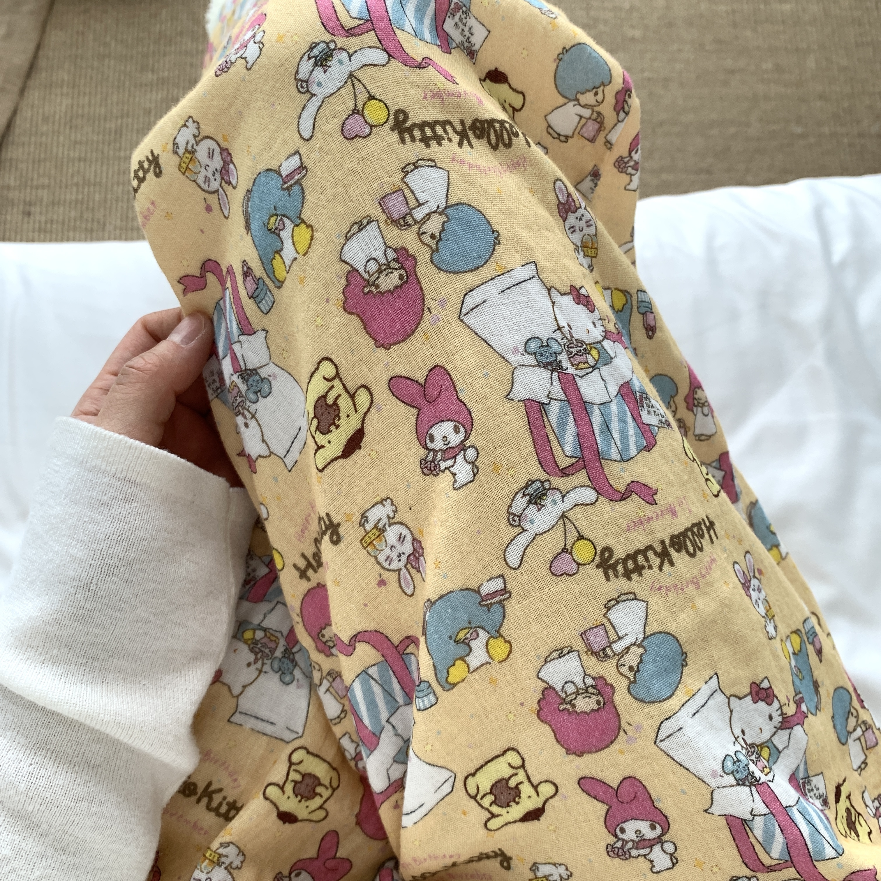 童趣可爱KT游乐园全棉双层纱长裤亲肤柔软宽松睡裤家居裤可外穿