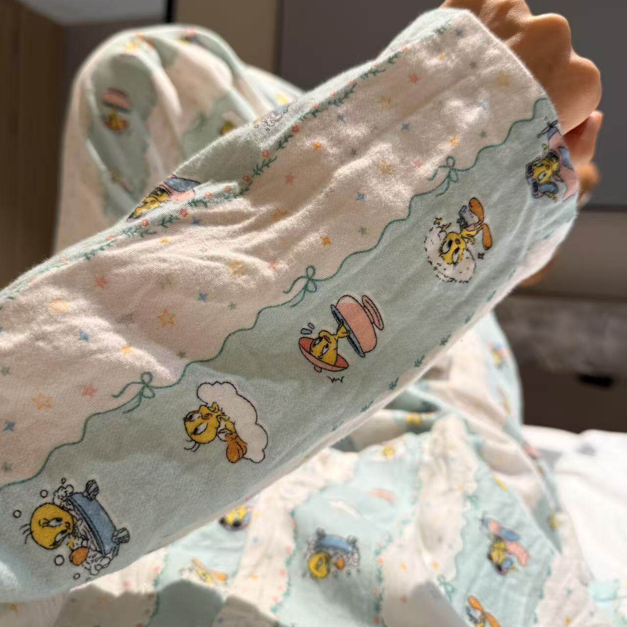 女士绝美2026新款纯棉翻领磨毛套装软糯少女宽松睡衣女款家居服图片