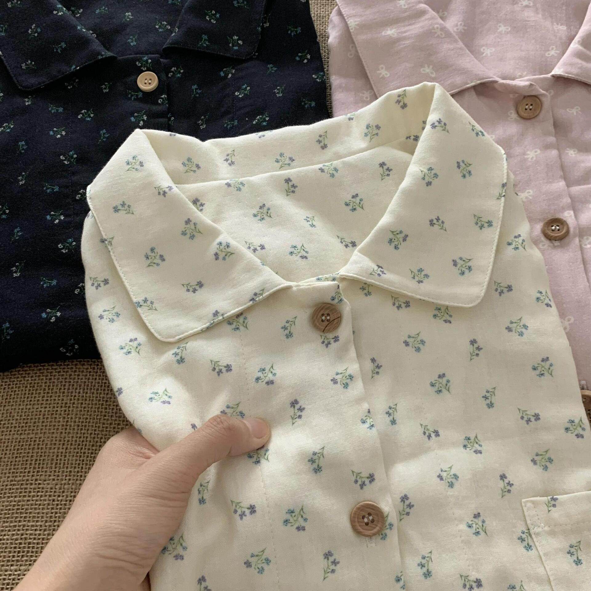 漂亮出门2026新品纯棉双层纱布可爱卡通少女心睡衣家居服套装女款
