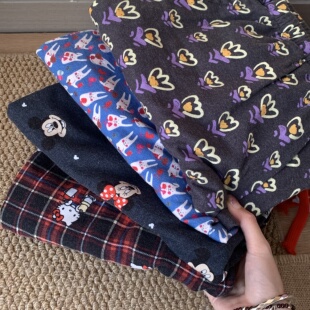 宽松有口袋睡裤 高个子版 女可爱家居裤 磨毛长裤 可外穿 全棉2026新品