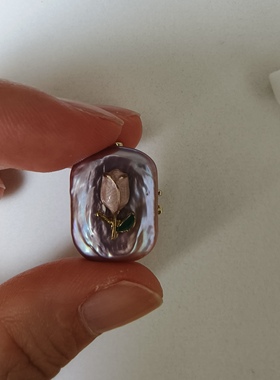 原创设计玫瑰紫色巴洛克炫彩金属光天然淡水珍珠胸针女