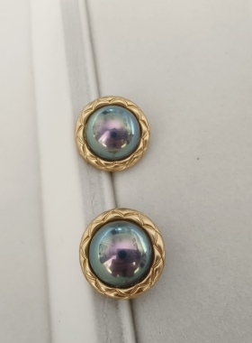 原创设计外贸复古珍珠炫彩金属光耳夹女小众高级感女耳夹微瑕