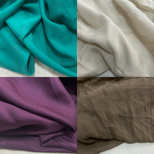 蚕之语b8761-b8780#真丝面料纯色雪纺纱顺纡斜纹绸零布料按张出售