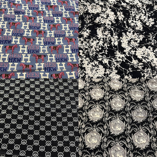 蚕之语A9321-A9340#真丝面料花色双绉乔其纱雪纺纱服装零料按张售