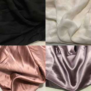 蚕之语C8601-C8620#桑蚕丝面料丝棉缎双宫金线服装零布料按张出售