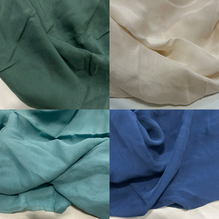 蚕之语b8881-b8900#真丝面料纯色雪纺纱顺纡纱服装零布料按张出售