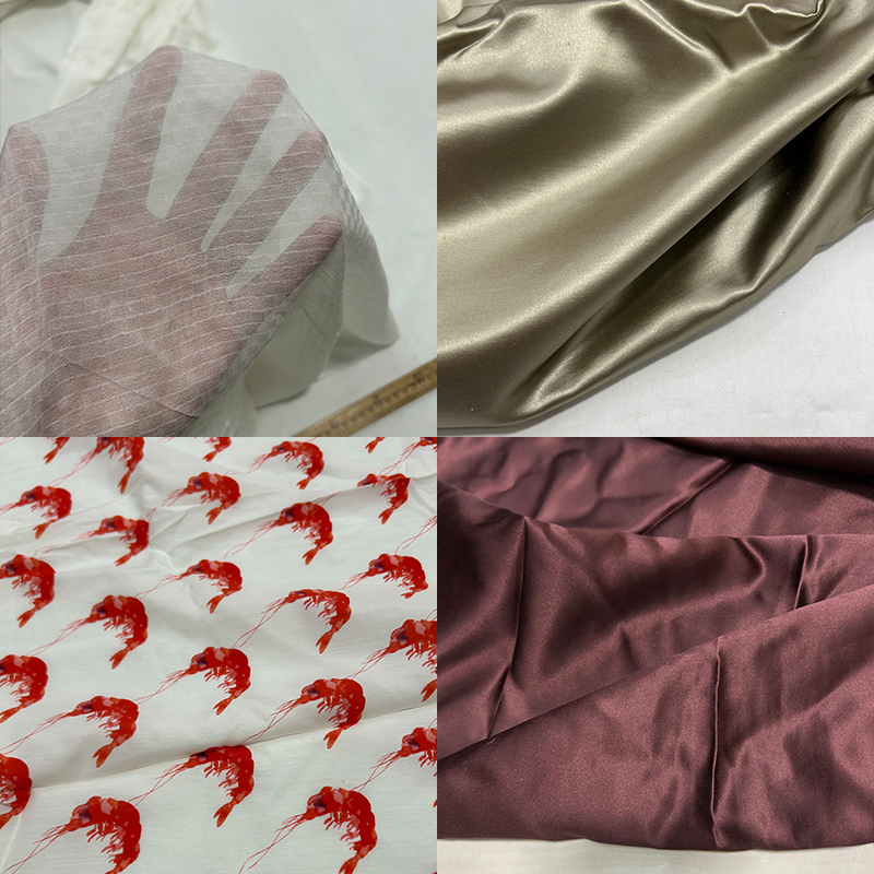 蚕之语提花丝棉斜纹绸丝麻服装料