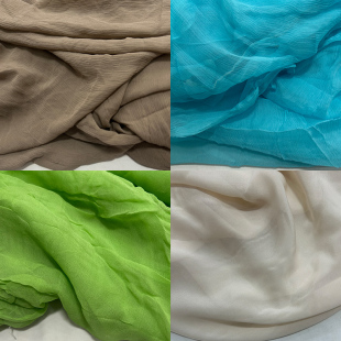 蚕之语b8781-b8800#真丝面料纯色雪纺纱顺纡斜纹绸零布料按张出售