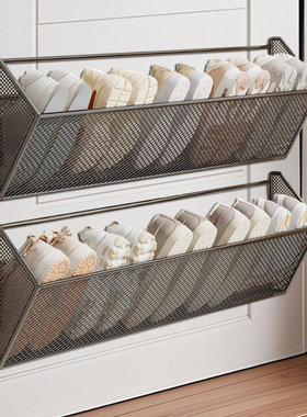 鞋架门后壁挂式入户门简易门口免打孔省空间墙上置物鞋子收纳神器